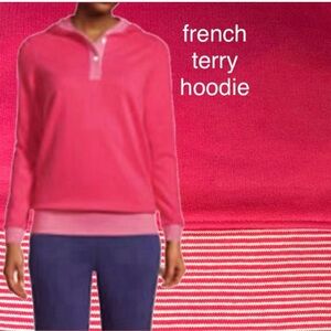 LandsEnd HOODIE TUNIC Wm FRENCH TERRY Generous Relaxed Fit